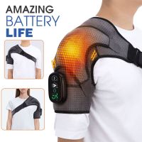 Electric Heating Shoulder Brace LED Display Vibration Shoulder Massage Support Belt Strap for Arthritis Joint Injury Pain Relief Cable Management