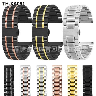 ✨ (Watch strap) Applicable to famous craftsman Langqing stainless steel solid five-bead watch strap butterfly buckle iwatch8 apple