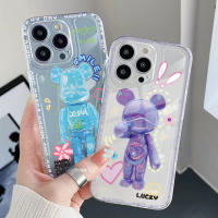 เคสสำหรับ Xiaomi Redmi Note 11 Pro 5G 11S 10 Pro 4G 10S Redmi 9C 10C ตลกหมีน่ารักขอบสี่เหลี่ยมอากาศปลอกหมอนแบบเต็ม