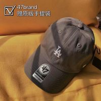 ♧☼㍿ 47 trendy brand real shot gray la hat female soft top small label all-match brown ny cap baseball cap male ins