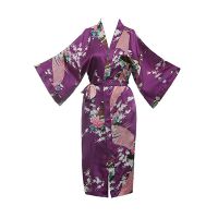 【LZ】☞ﺴ☎  Kimono com estampa pavão para mulheres meia manga lingerie sexy roupão loose lounge sleepwear macio hightgown negligee vestido de banho para senhoras