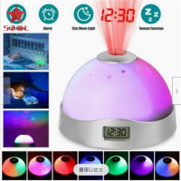 SZWL Led Digital Projector Alarm Clock 7 Color Changes Time Display Easy To Set Multi-color Night Light Clock