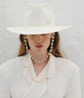 2022 Summer New Arrival Double Chain Strap Fedora Hat Straw Hat For Women