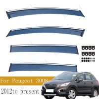 For Peugeot 3008 windows (awning and awning) 3008 DOOR VISOR stainless steel bright strip side window visor 2012 to present