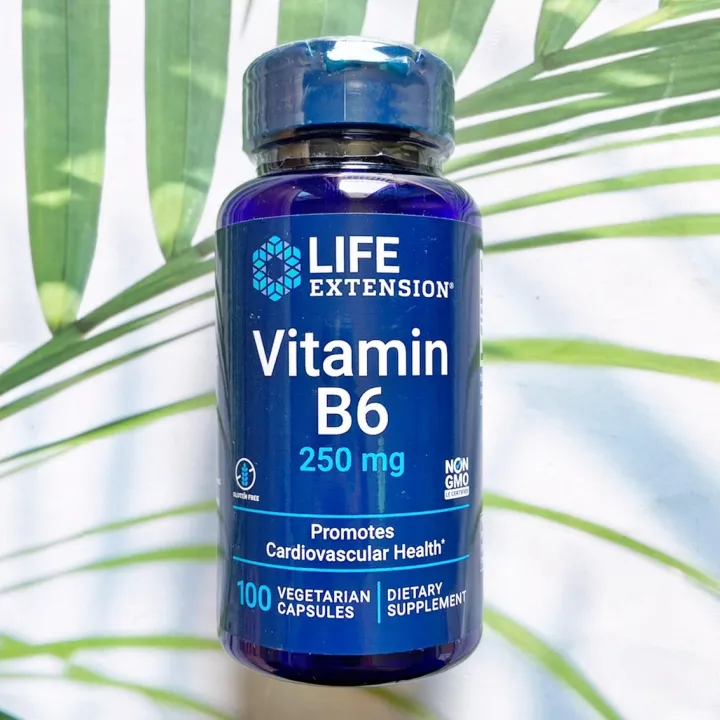 วิตามินบี 6 Vitamin B6, 250 Mg 100 Vegetarian Capsules (Life Extension ...