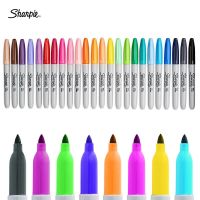 【hot】 New 12/24 Pcs Set Pens Colored Markers Permanent Office Stationery 1mm Nib