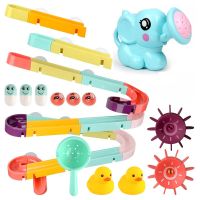 Baby Bath Toys Wall Suction Cup Marble Race Run Track Stick To Wall Bathroom Bathtub Kids Play Water Games Toy Set for Children