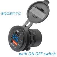 【Aishang electronic】BROSINTL BC025KB 12V เครื่องชาร์จ24VQC3.0ชนิด CUSB พร้อมแรงดันไฟฟ้า AndOFFSwitch