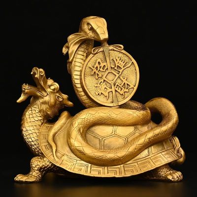 Full Copper Xuanwu Ornaments Four Spirit Animals Turtle Snake Home Store Decoration Turtle Home Sculptures