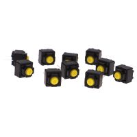 10pcs Mute Button Silent Switch Wireless Mouse Wired Mouse Button Micro Switch Yellow Push Button Switch 6x6x7.3mm