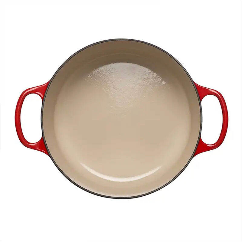 Le Creuset กระทะเหล็กหล่อเคลือบลายซิกเนเจอร์กระทะ หม้อสต็อก 24 ซม. หม้อกลม กระทะ หม้อ Teflon