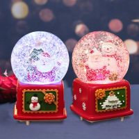 Santa Claus Snow Globes Glass Christmas Crystal Ball Lighting Music Box Craft Home Desktop Decoration Christmas Wedding Gift