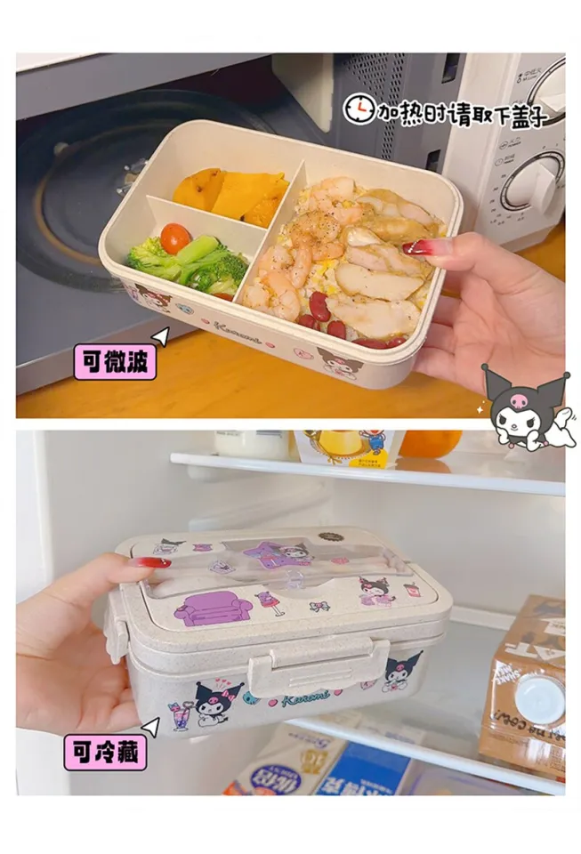 1400Ml Sanrios Anime Cinnamoroll Melody Kuromi Lunch Box Bento Box Cartoon  Kids Food Storage Box Kawaii