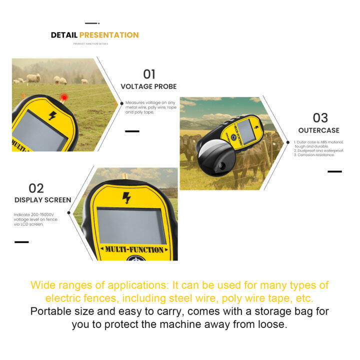 200-15000v-ranch-fence-digital-display-voltege-current-current-direction-tester-farm-electronic-fence-fault-finder-current-direction-measuring-lcd-backlight-display-with-storage-bag