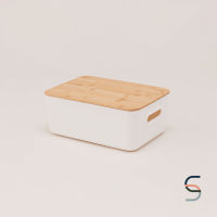 SARABARN Plastic Storage Box With Bamboo Lid 14 L | กล่อง กล่องเก็บของขนาดใหญ่