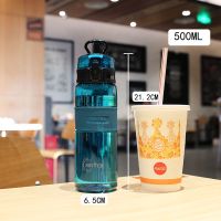 500ML Portable Water Bottle With Straw Sport Camping Cycling Travel gym