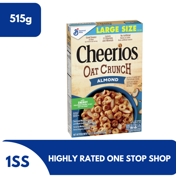 Cheerios Oat Crunch Almond, 515g (Exp Apr 1, 2024) Lazada PH