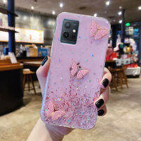 เคสโทรศัพท์ Vivo Y30 5G ใหม่เพชรผีเสื้อออกแบบสีใส Glitter Sequins Soft ปลอกซิลิโคน เคส Vivo Y30 5G เคส ล่าสุด2022ฝาครอบกรณี