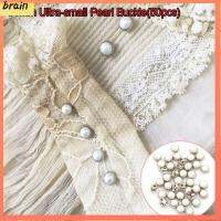 BRAIN 50pcs แฮนด์เมด หัตถกรรม เครื่องประดับ เสื้อผ้าตุ๊กตา DIY กระดุมมุกมินิ เย็บเสื้อผ้า Pullip Bjd Blythe