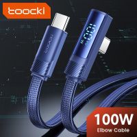 Toocki 100W หน้าจอดิจิทัลหัวปลั๊ก USB ชนิด C ไปยัง USB C สาย PD ชาร์จเร็ว R-Type C สายข้อมูลสำหรับ Poco Samsung Oneplus