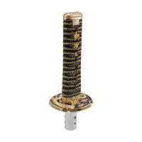 ทอง 15 ซม. Samurai Sword Shift Knob Shifter Katana Handle Universal 3 Adapters