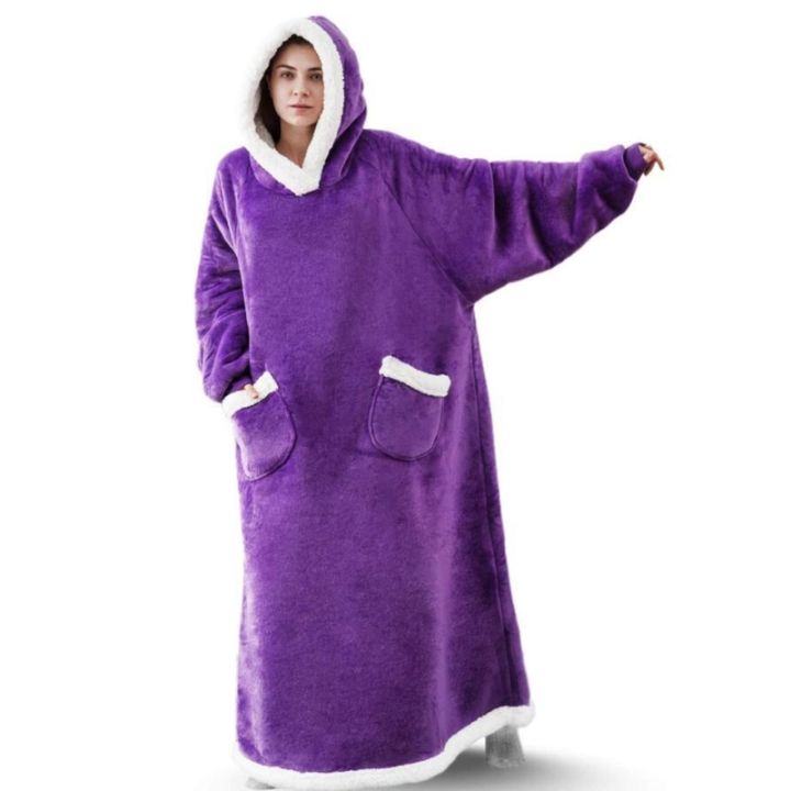 new-winter-warm-women-extra-long-tv-hooded-blanket-sofa-cozy-plaid-pocket-fleece-adults-kids-bathrobe-oversized-outwear