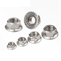 /25X M3 M4 M5 M6 M8 M10 M12 Kualitas Tinggi Stainless Steel Hexagon Hex Kepala Serrated Spinlock Flange Nut mur Pengunci Lock Nut DIN6923