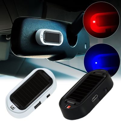 【LZ】❈▨❡  Car LED Solar Powered Fake Security Light Simulated Dummy Alarm Wireless Warning Anti-Theft Caution Lamp Flashing Imitation Lamp