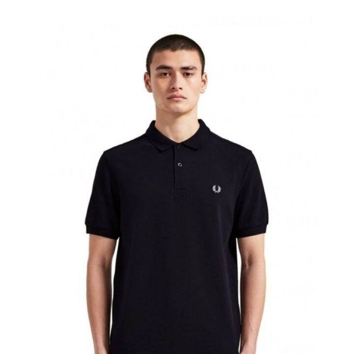 ยี่ห้อ-fred-perry-ฤดูร้อน-fred-perry-เสื้อยืดลายหูข้าวสาลีใหม่ปักปกเสื้อแขนสั้นผู้ชายเสื้อโปโลธุรกิจลำลอง