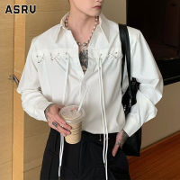 ASRV เสื้อแขนยาวเสื้อเชิ้ตผู้ชายหลากหลายใหม่ของผู้ชายแฟชั่นเสื้อโค้ทออกแบบเสื้อเชิ้ตความรู้สึกแขนยาว S