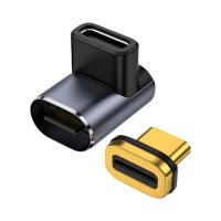 Right Angle Type C Adapter 90 Degree Magnetic Angle Up Down Type C Extender 24PIN USB4.1 Fast Charge 40Gbp/s Fast Transfer For