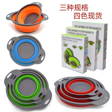 Round Foldable Drain Basket Silicone filter Fruit Vegetable