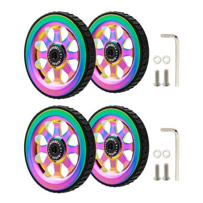4x Folding Bike Easy Wheel Ceramics Bearing Easy Wheel for Folding Bike Upgraded Widened Easy Wheel 4