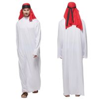 ❤COD❤ Arab Sheik Fancy Dress Costume Men Islamic Style Robe Halloween Funny Dubai Tycoon Cosplay Outfit Party Carnival Islam Dress up