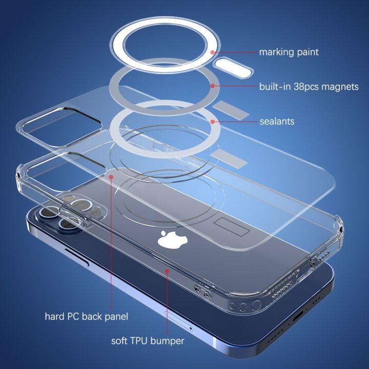 jaster-ultra-clear-magnetic-circle-magsafing-case-for-iphone-14-13-12-11-pro-max-xs-xr-7-8-plus-iphone-magnetic-macsafe-cases