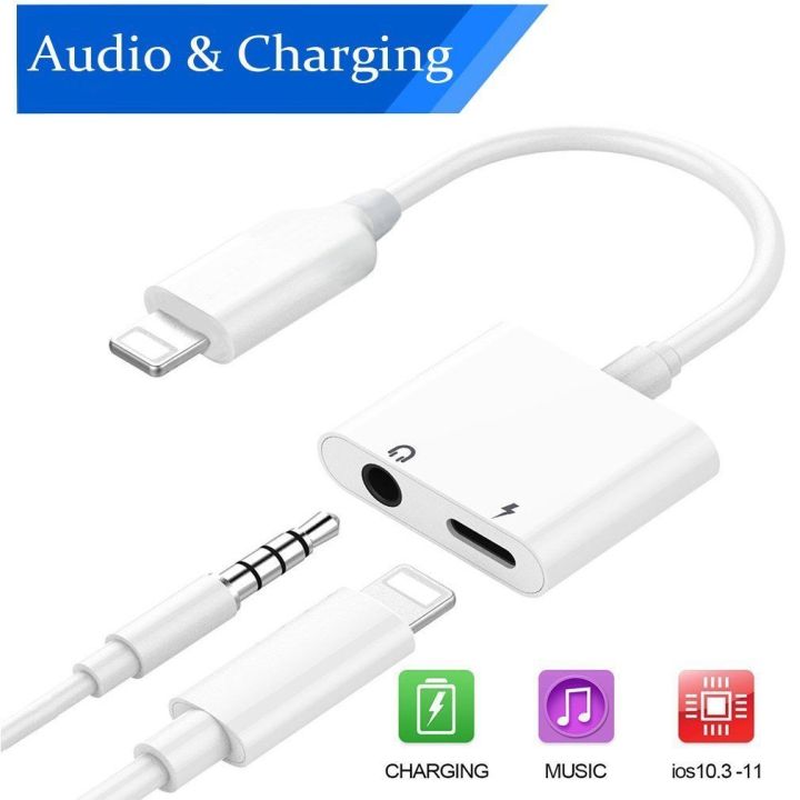 Cáp Chuyển Đổi Lightning Jack Sang  Bộ Chuyển Đổi 2 Trong 1 Cho iPhone