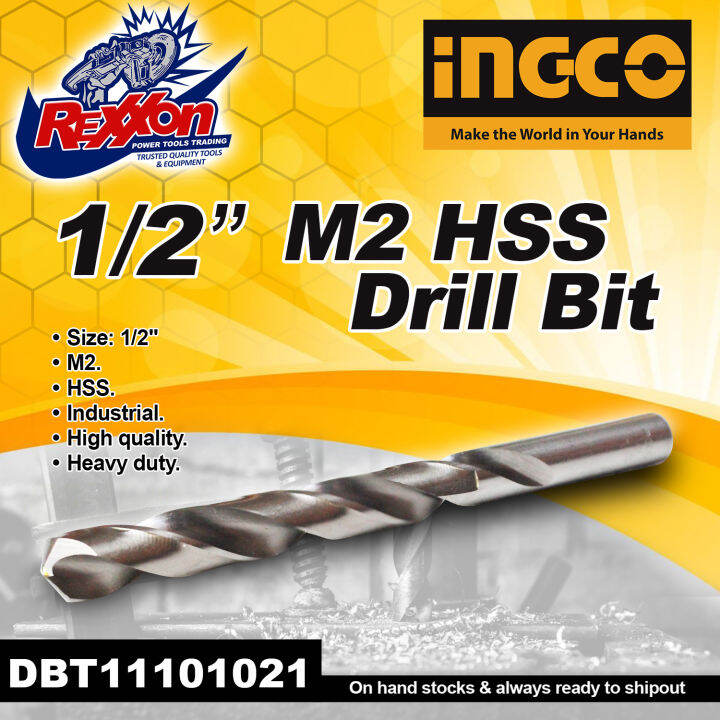 INGCO INDUSTRIAL 1/2" M2 HSS Drill Bit for Metal DBT11101021 Rexxon