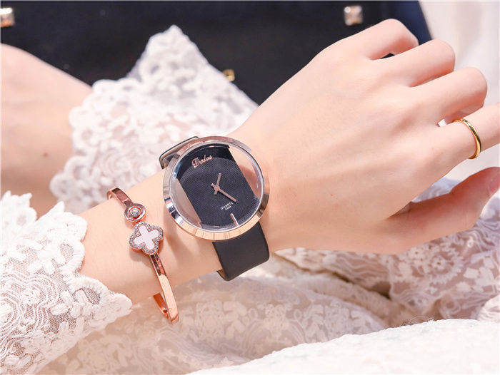 lady-sugar-นาฬิกาควอตซ์หนังสำหรับผู้หญิงนาฬิกาข้อมือสตรีหรูหราสไตล์โบราณชุดเดรสกลมนาฬิการาคาไม่แพง-relogio-feminino-montre-femme