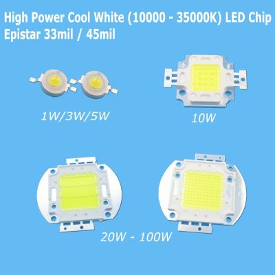 High Power Cool White COB LED Bulb Chip 1W 3W 5W 10W 20W 30W 50W 100W SMD Epistar 10000K 20000K 30000K