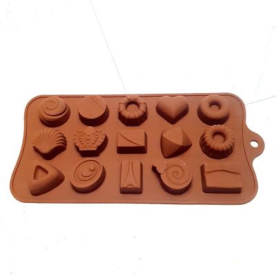 GL-แม่พิมพ์ ซิลิโคน รูปทรงหลายแบบ สำหรับทำ ขนม ช็อกโกแลต 15 ช่อง (คละสี) Small heart silicone mold