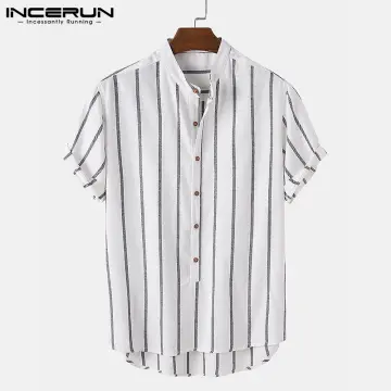 Men Lapel Neck T-shirt Blouse Button Down Tops Short Sleeve Summer Shirts  Casual Tee