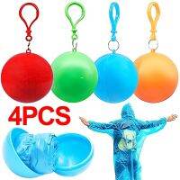 Mini Portable Raincoats Ball Colorful Disposable Thicken Rain Ponchos Emergency Waterproof Adults Rainwear Cape Keyring Ball