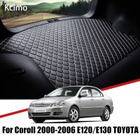 Alas Bagasi Mobil หนังสำหรับ Toyota Corolla 2000-2006 Trunk แผ่นรองกระโปรงหลังรถ E120 E130ไลเนอร์กระบะถาดลื่นด้านหลัง