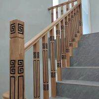 Modern Solid Wood Staircase Handrail Column The Environmental Log Is Simple But Elegant Contracted Solid Wood Columns