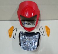 หน้ากากหน้า โซนิค (sonic) รุ่นแรก ปี2000-2001 สีแดงสด (263) พร้อมไฟหน้า และฝาไฟเลี้ยวส้ม