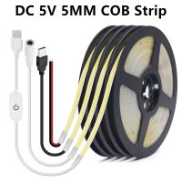 5mm Width DC 5V USB COB LED Strip High Density Linear Lighting 320LEDs/m Dimmable Flexible Led Tape Warm Natural White Red Green