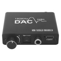 Tangrenshop DAC ดิจิตอล192KHz เป็นตัวแปลงเสียงอะนาล็อกพร้อมเบส + ตัวควบคุมระดับเสียงแจ็ค3.5มม.