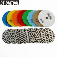 DT-DIATOOL 7pcs/pk 4 Resin Bond Flexible Dry Diamond Polishing Pads Sanding Discs for Marble Diameter 100mm High Quality