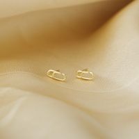 [COD] French cold paperclip earrings female creative geometric simple mini gold pin