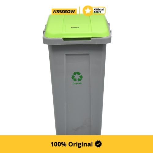 Krisbow 50 Ltr Tempat Sampah Plastik Dengan Tutup Hijau Lazada Indonesia 7326